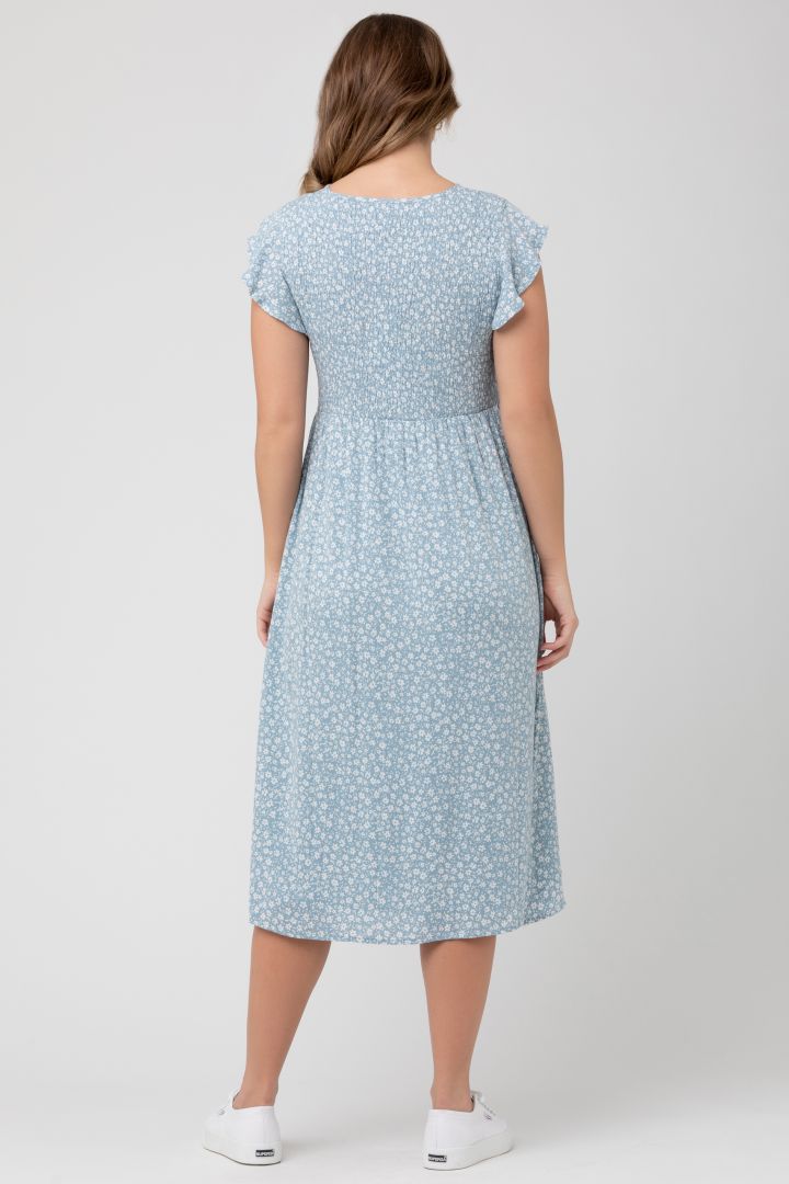 Midi Umstandskleid mit Flügelärmeln