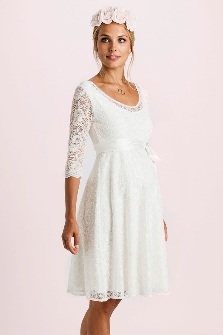 Umstandsbrautkleid aus Spitze