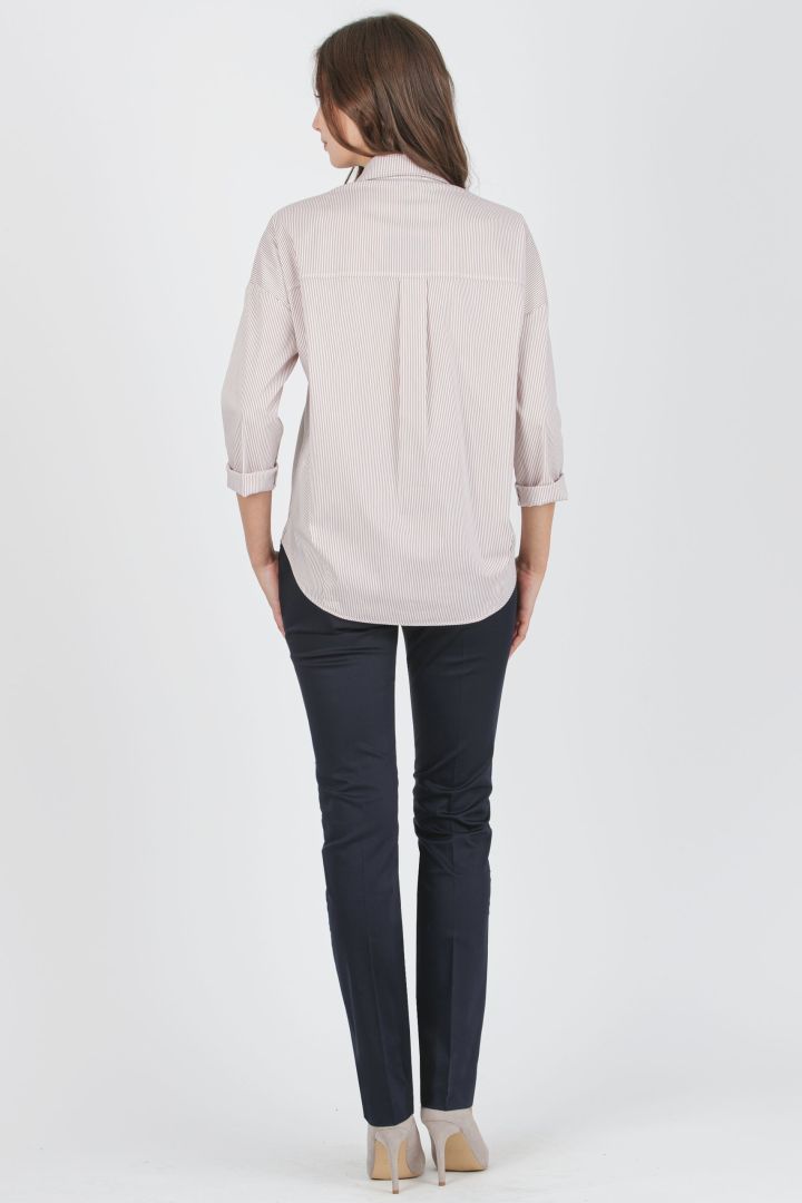 Baumwoll-Satin Umstandshose navy