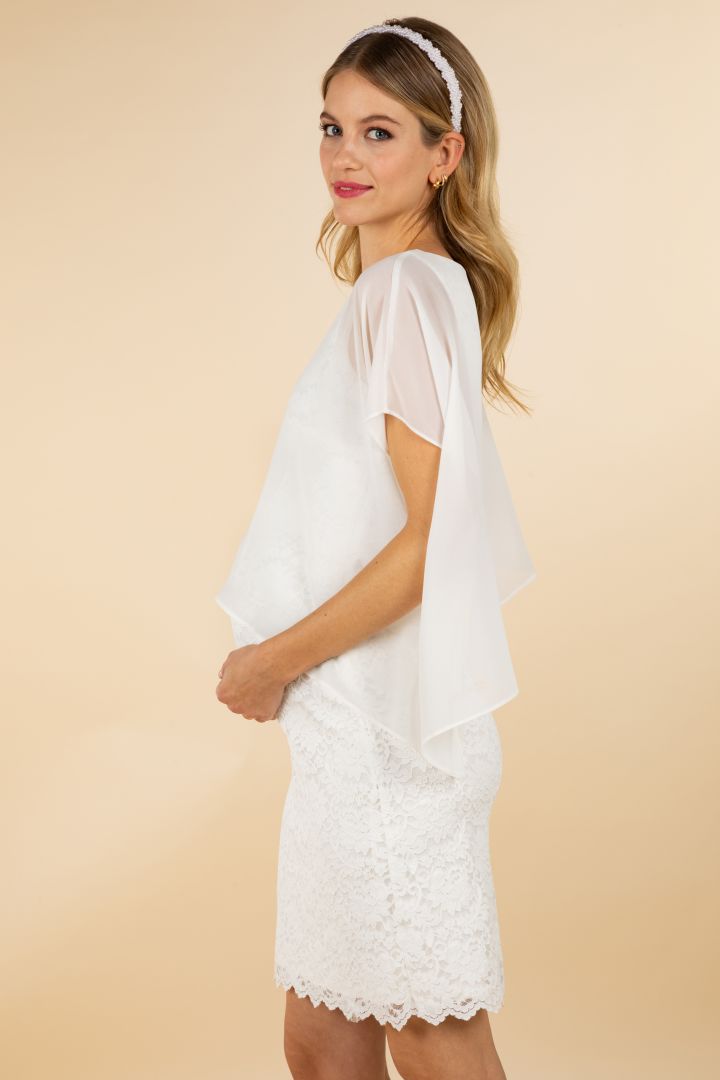 Umstandsbrautkleid mit Cape