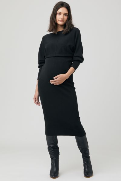 Maternity knit Dress with Balloon Sleeves 