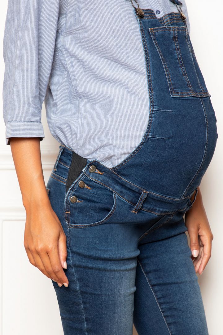 Slim Fit Umstandslatzhose denim