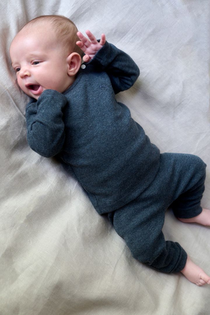 Rib Knit Baby Trousers dark grey