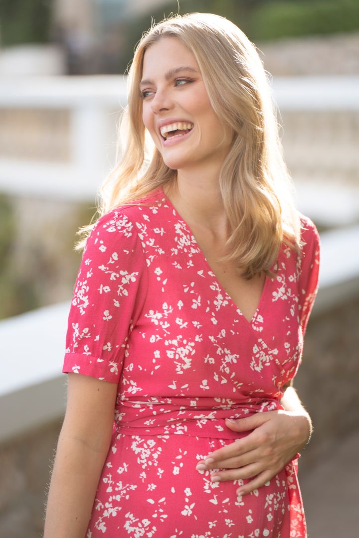 Midi Maternity and Nursing Sress in Wrap Look