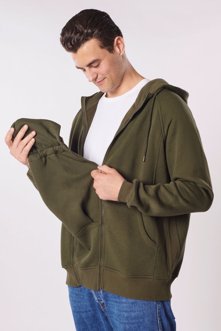 Papa Hoodie-und Tragejacke khaki