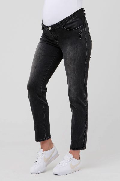 Distressed Umstandsjeans schwarz