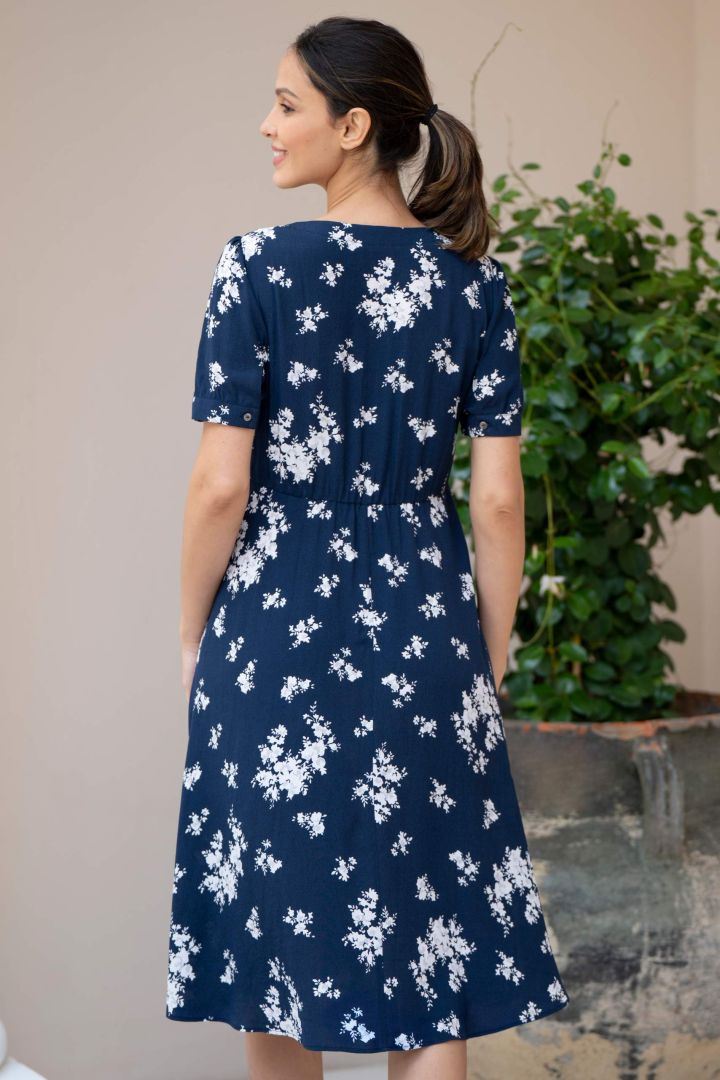 Maternity and Nursing Dress with Floral Print