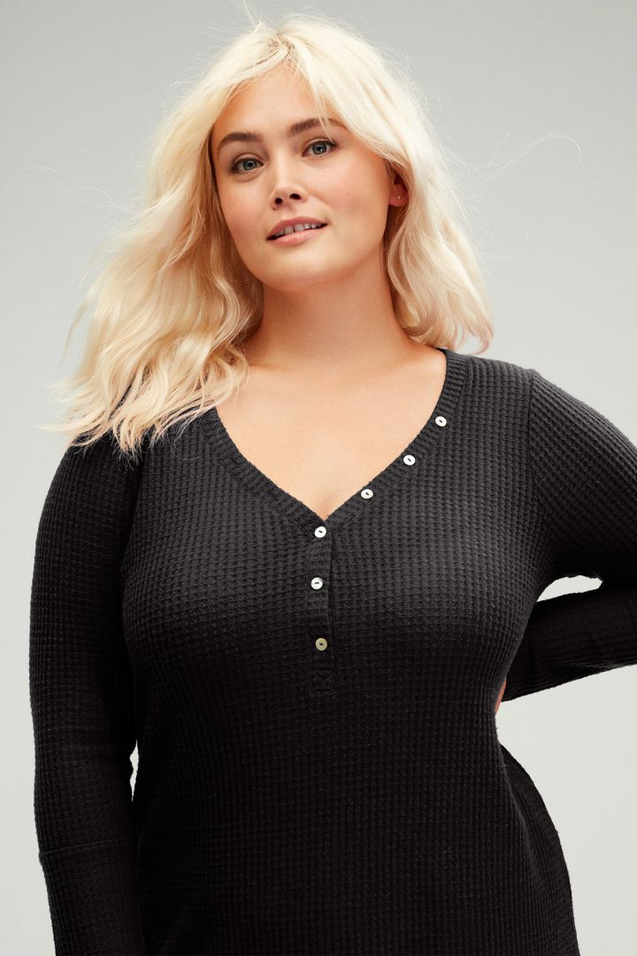 Henley Maternity Nightie black