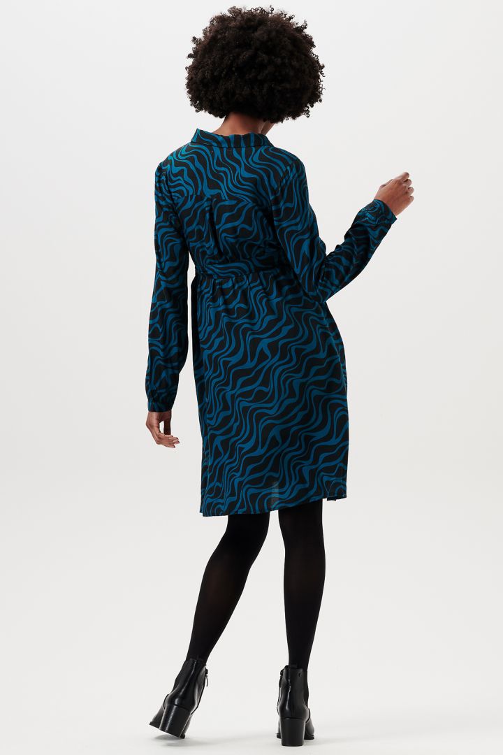 Umstands- und Still-Hemdblusenkleid mit Print