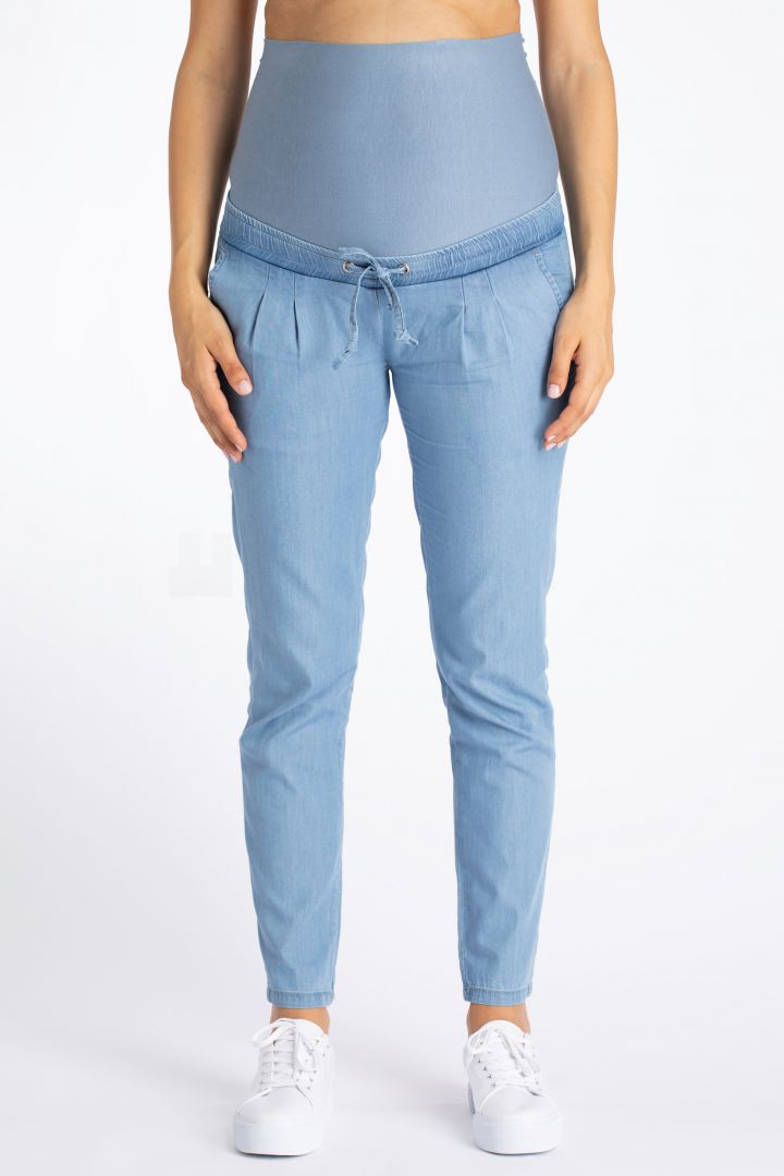 Organic Chambray Umstandshose in Denim-Optik