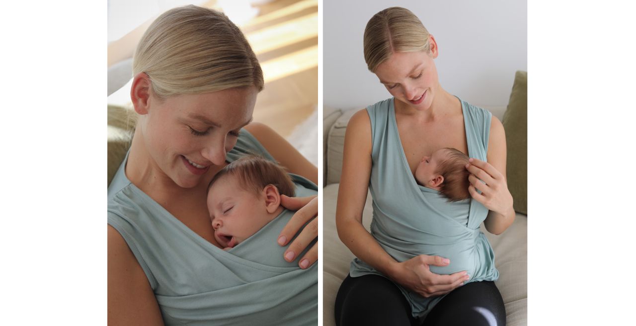 Eco Viscose Skin to Skin Baby Bonding Top sage