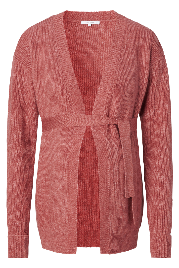 Eco Umstands Cardigan mit Bindegürtel terracotta