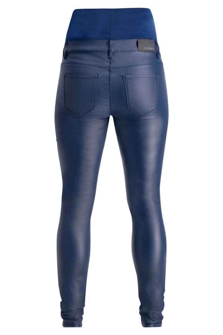 Maternity pants leather look dark navy