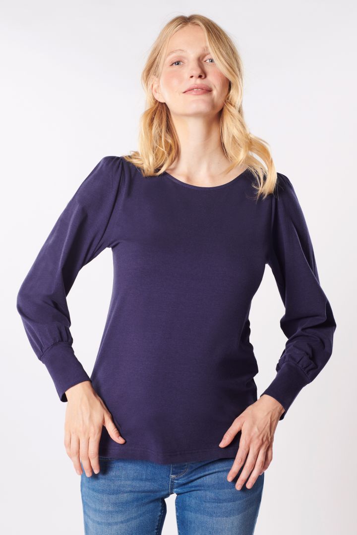 Boatneck Umstandsshirt navy