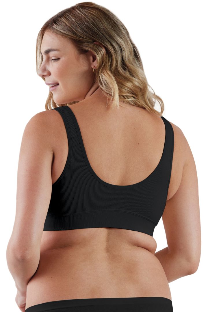 Eco Schlaf Still BH mit Rippstruktur schwarz