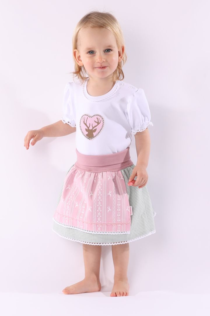 Trachtenrock mit Schürze rosa