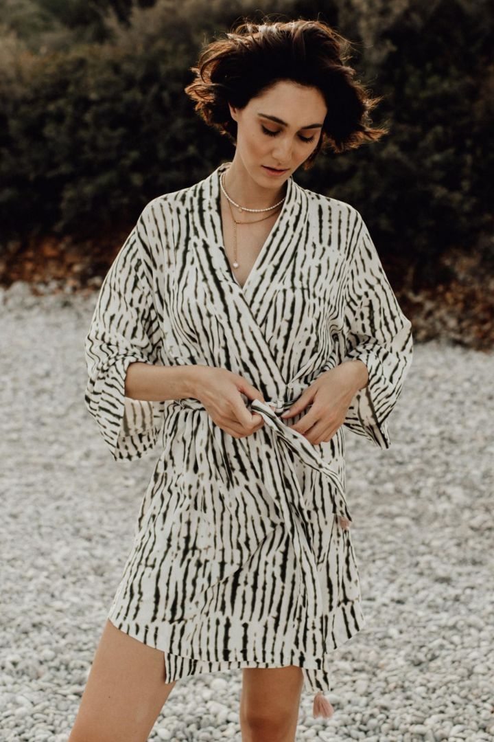 Umstandskimono mit Batik Print