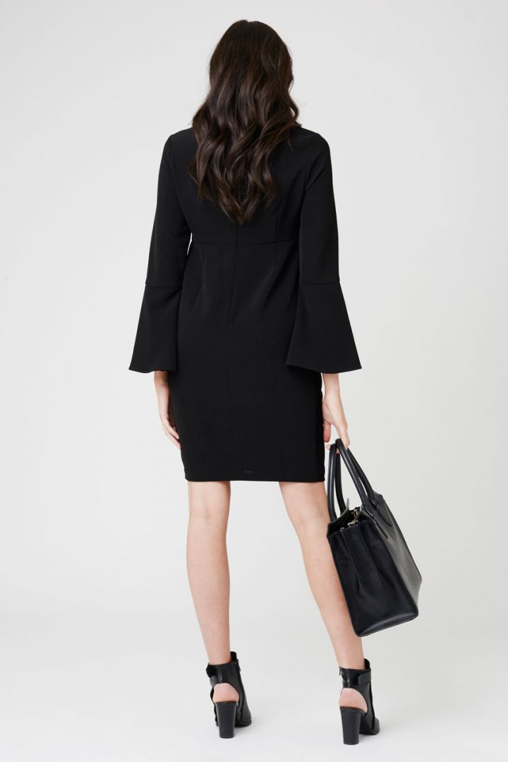 Maternity dress with trumpet sleeves