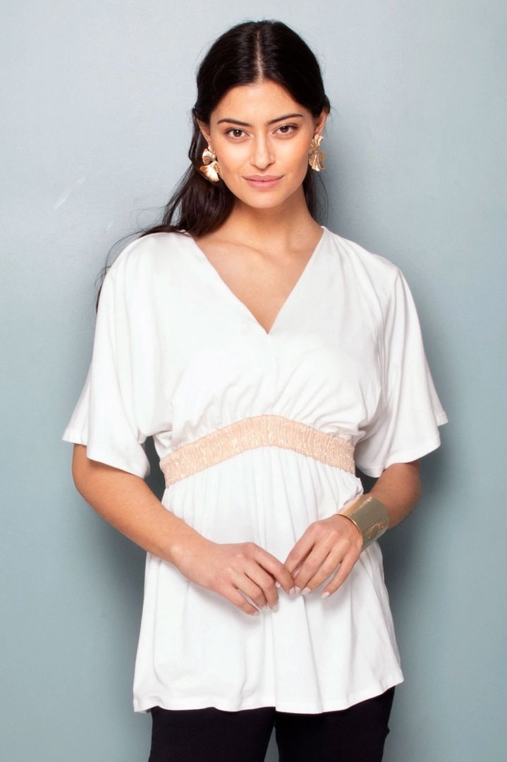 Ecovero Umstands- und Still-Tunika off-white