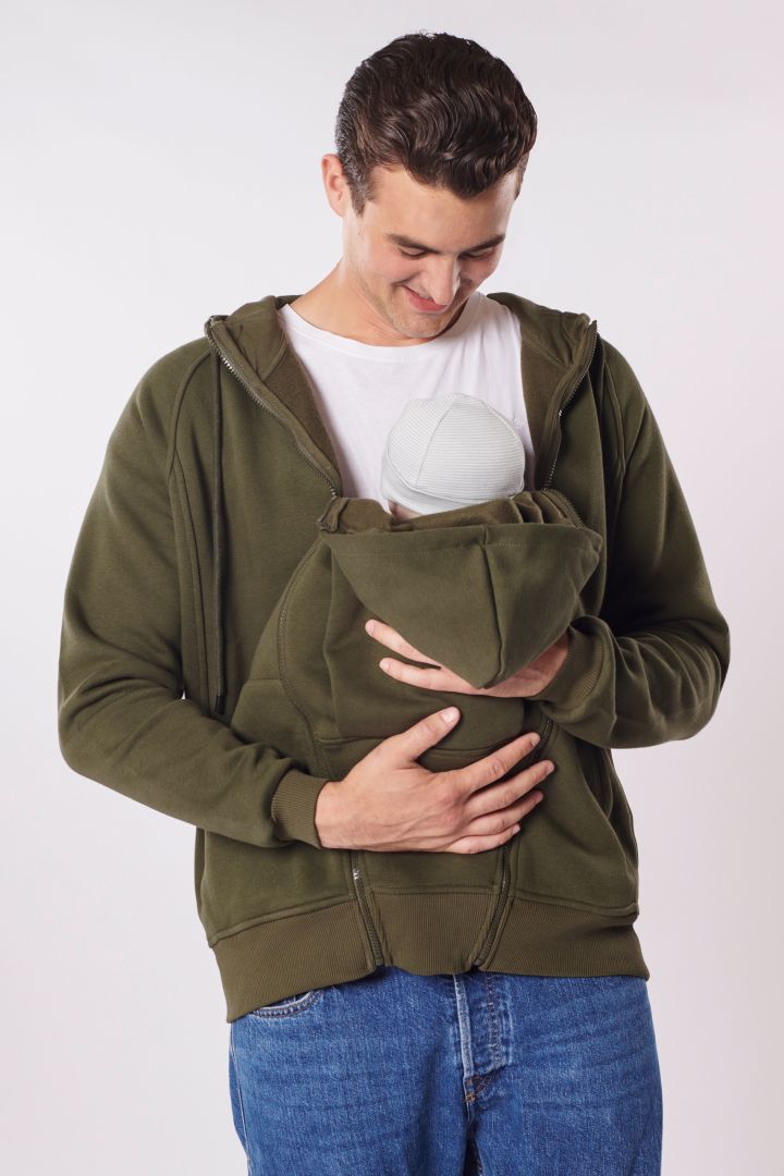 Papa Hoodie-und Tragejacke khaki