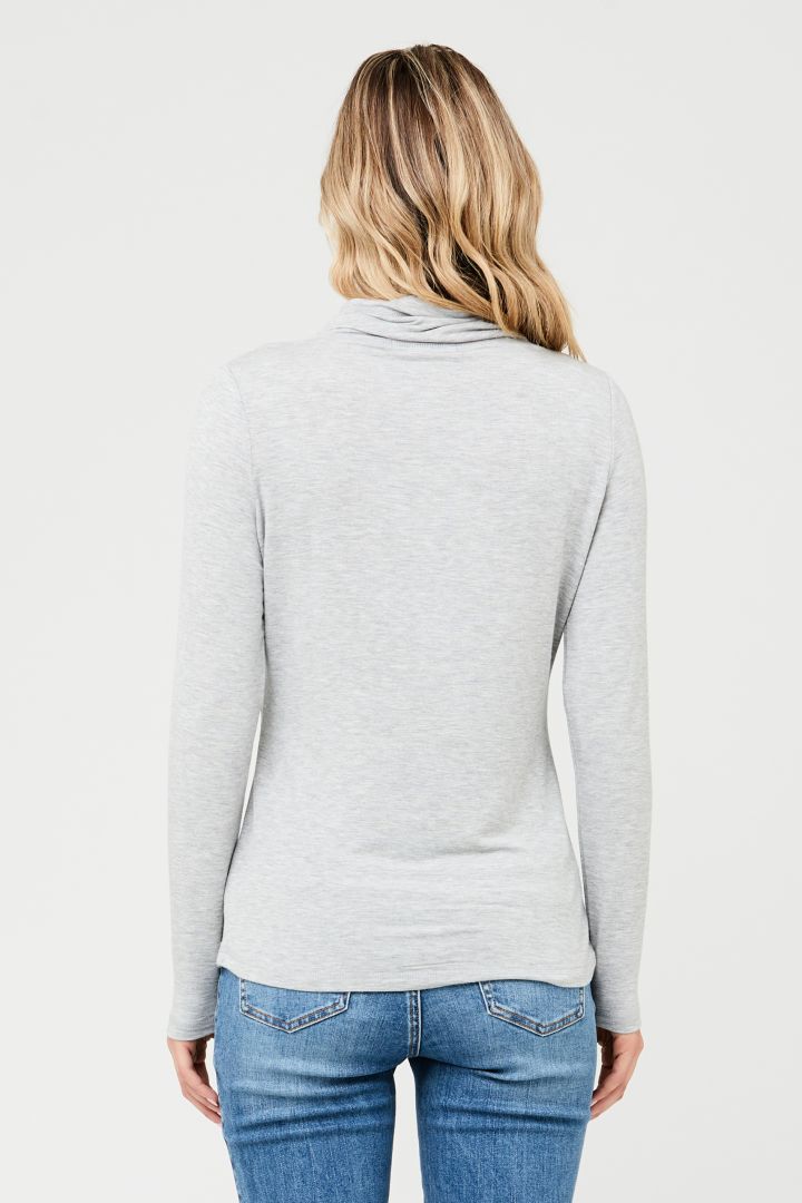 Cowl Neck Umstands- und Stillshirt hellgrau