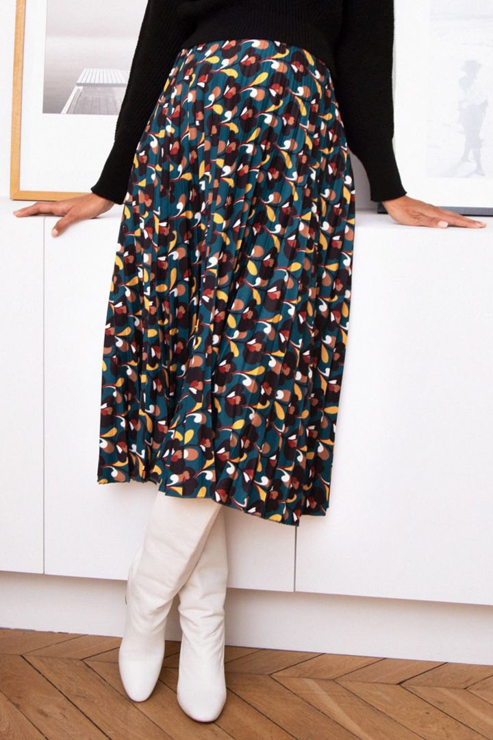 Umstands-Faltenrock mit elastischer Taille