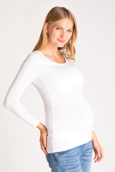 Umstands- und Stillshirt aus Bio-Baumwolle weiß