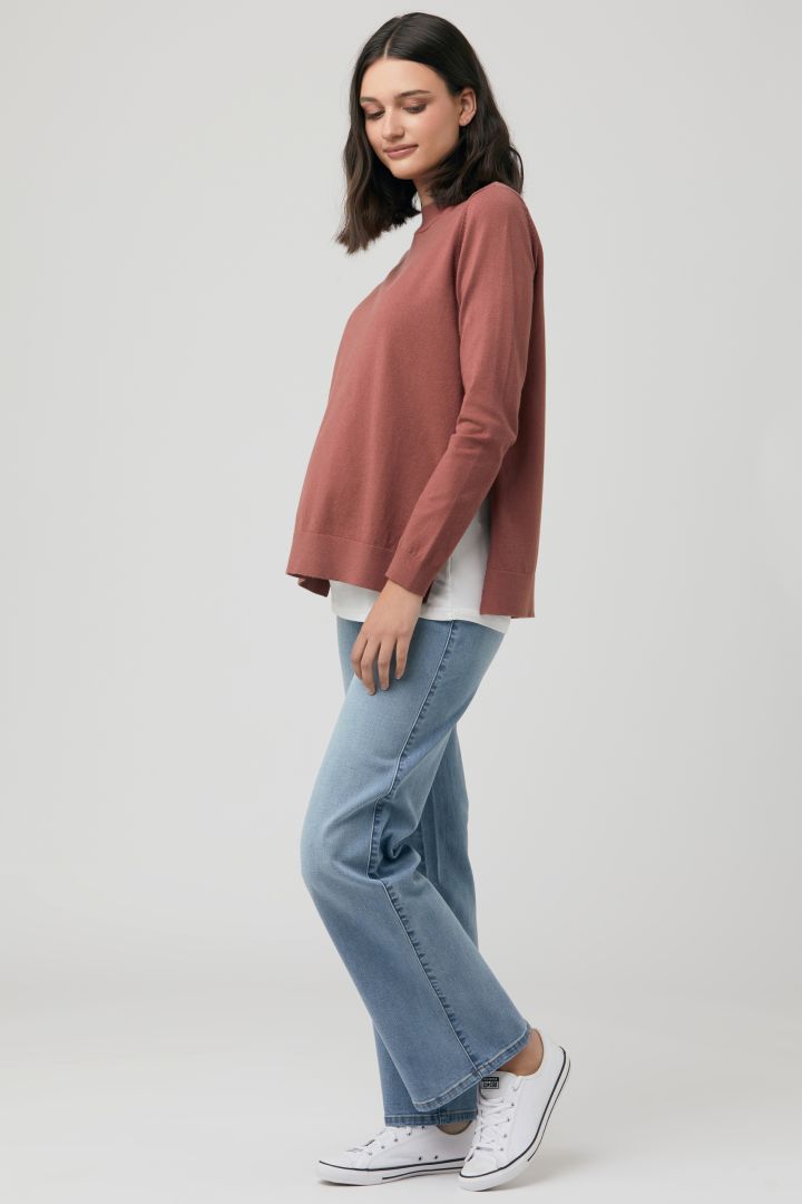 2 in 1 Umstandspullover und Shirt mit Stillöffnung