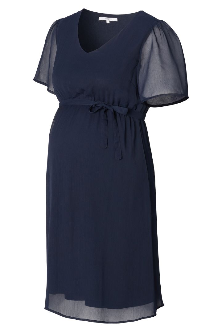 Eco Chiffon Umstandskleid navy