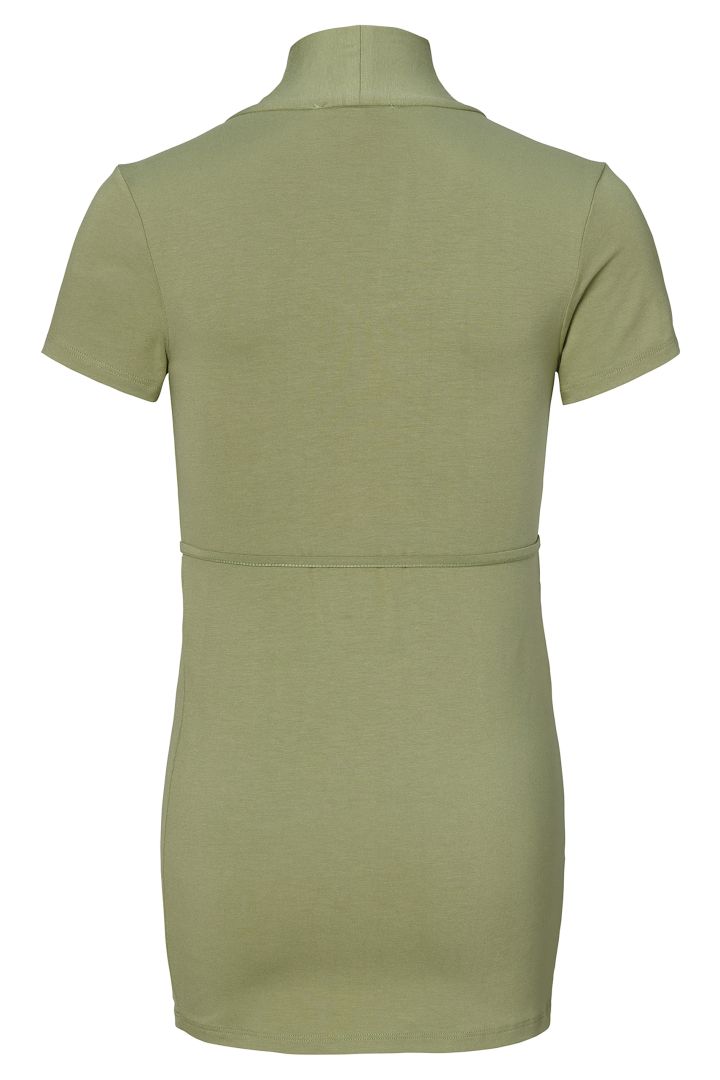 Ecovero Umstands- und Stillshirt mit Bindegürtel olive