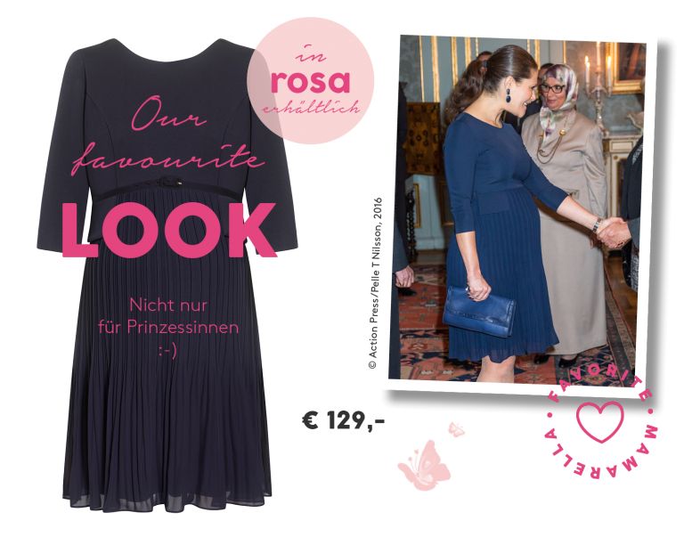 Umstandskleid mit Plisseerock dunkelblau