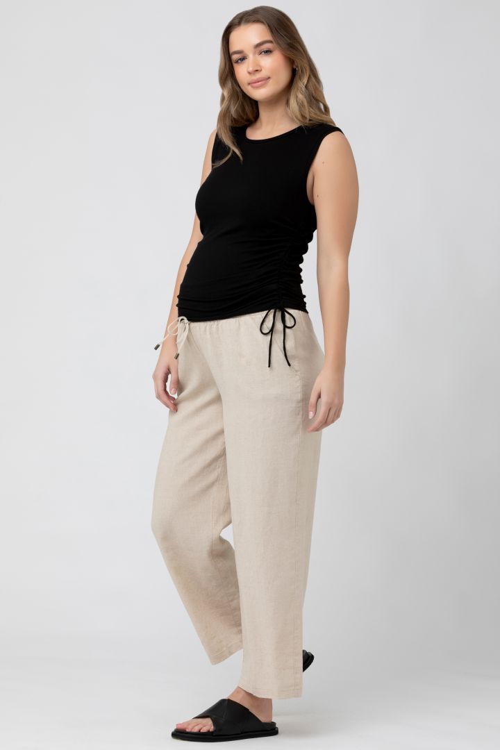 Leinen Umstandshose sand