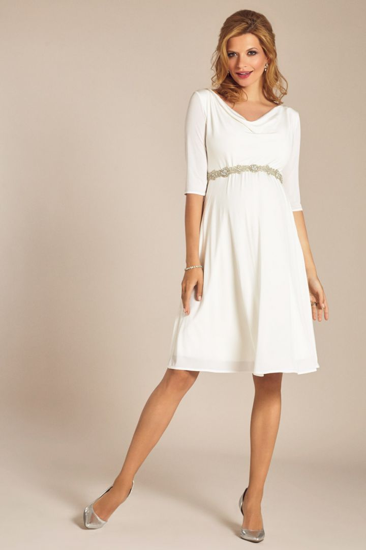 Umstandsbrautkleid mit Wasserfallausschnitt