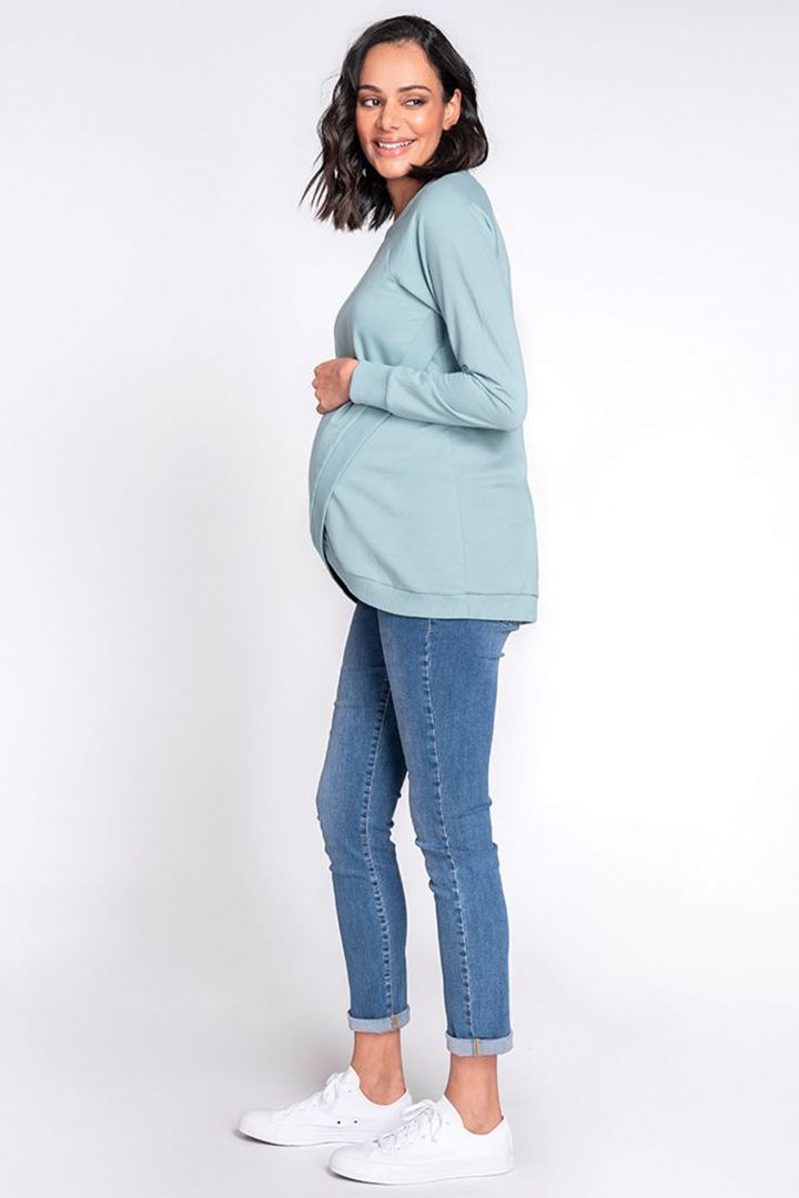 Crossover Nursing Sweater Sage