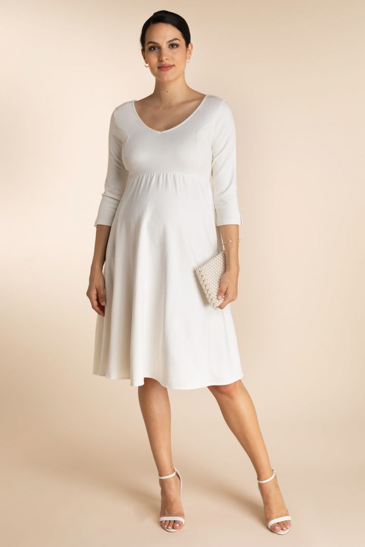 Ecovero Plus Size Umstandsbrautkleid mit V-Ausschnitt