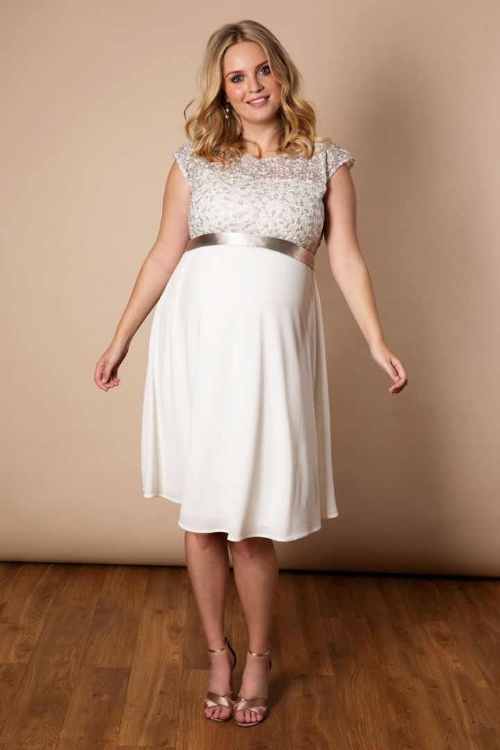 Maternity Wedding Dress with Sequined Top Plus Size