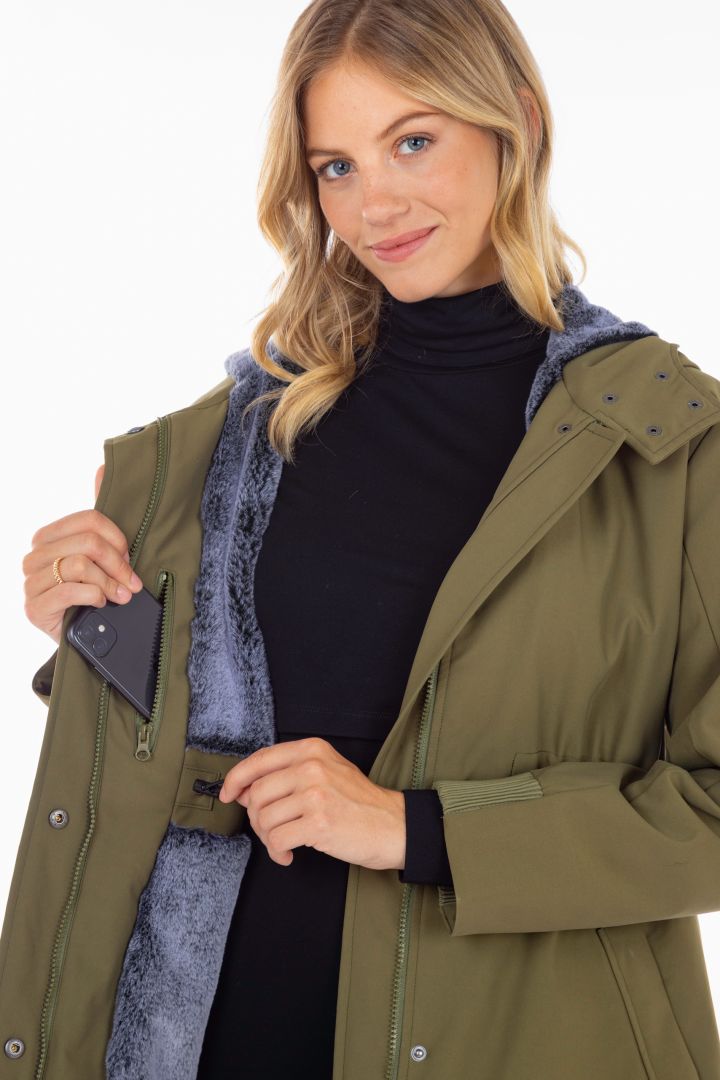 3 in 1 Umstandsparka und Tragejacke khaki