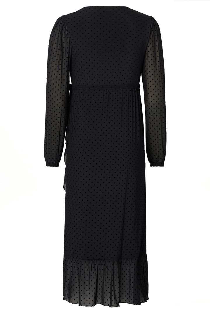 Midi Umstands-und Stillkleid in Wickeloptik schwarz