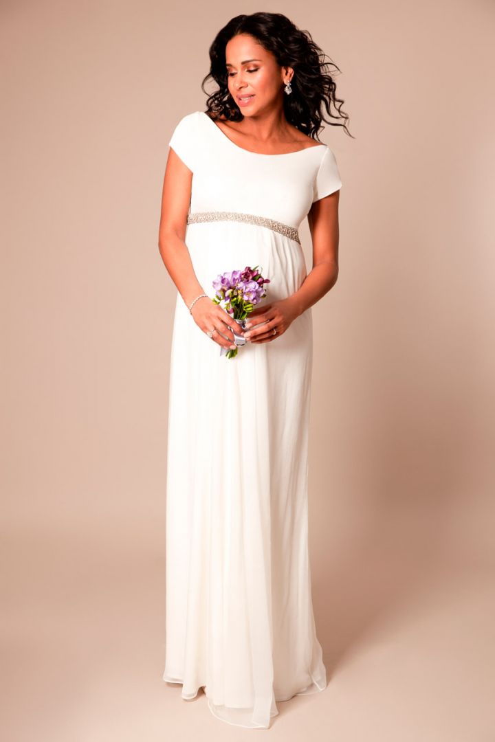 Maternity Wedding Dress in Silk Chiffon, Long