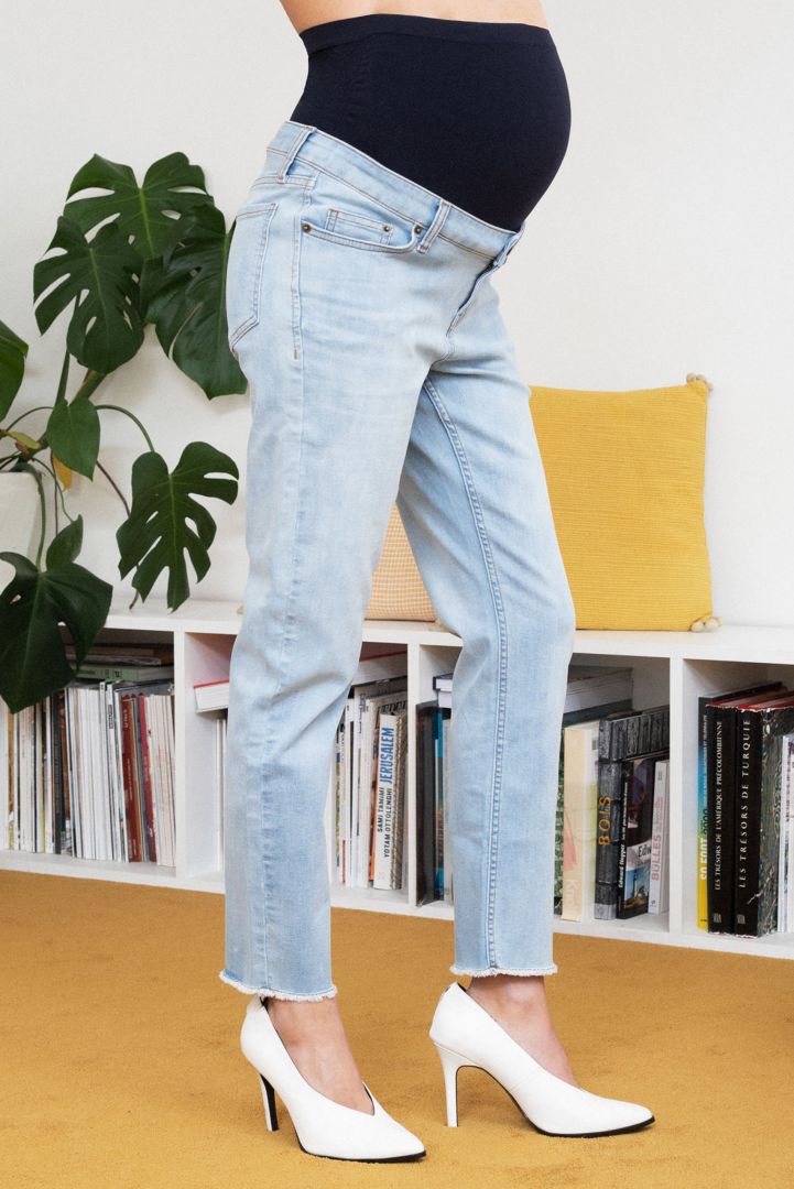 Straight Leg Maternity Jeans Light Wash