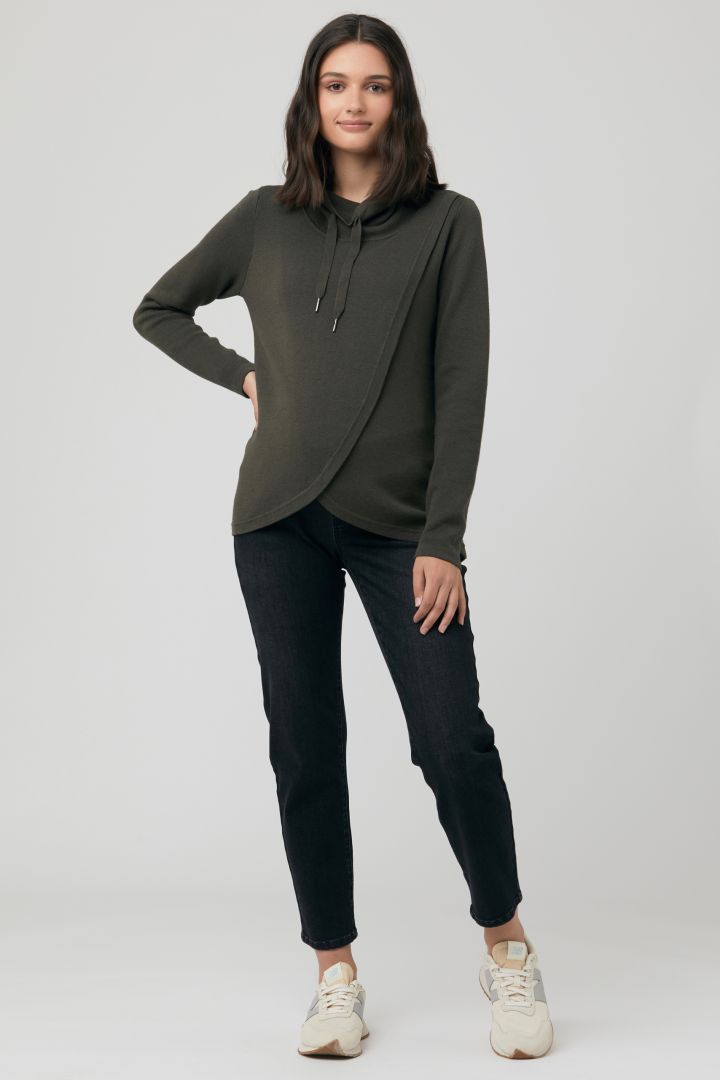 Cross-Over Umstands- und Still-Strickpullover