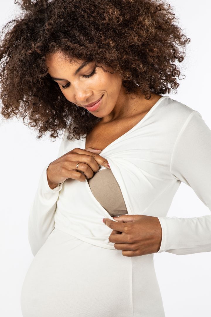 Eco Viscose Maternity and Nursing Shirt white