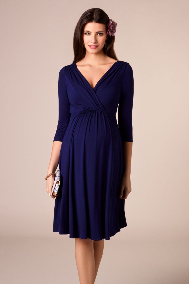 Festive Maternity Dress navy
