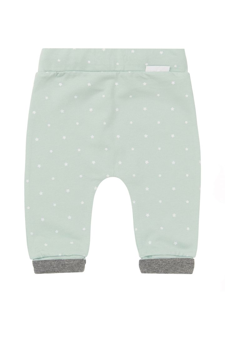 Organic Baby Trousers with Stars Print sage