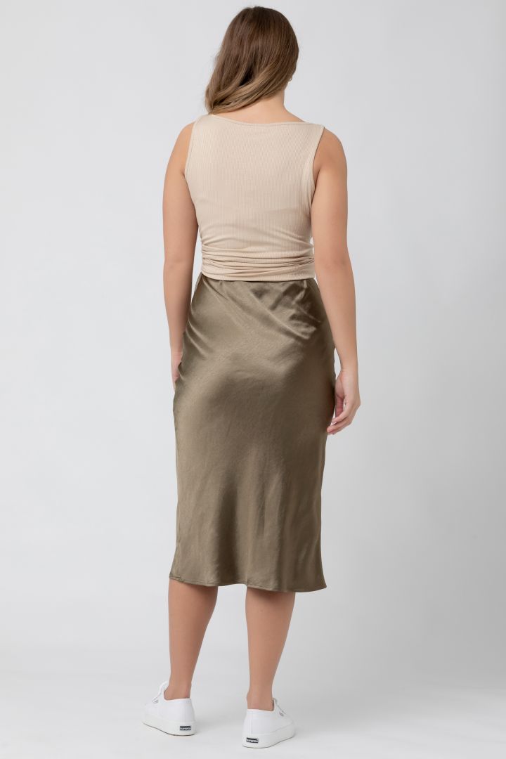 Satin Umstandsrock khaki