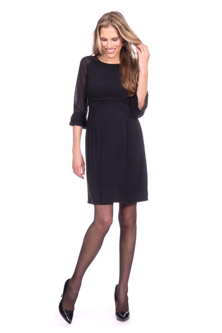 Sheer Dot Maternity Dress