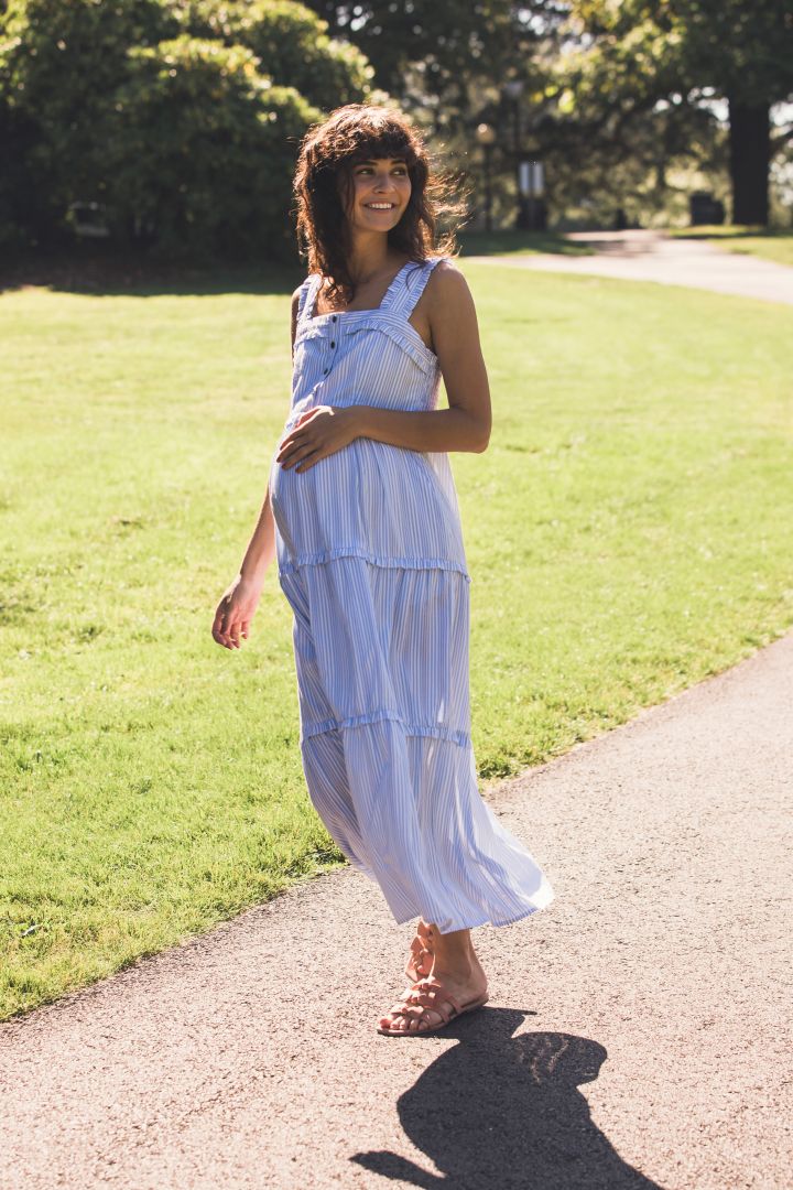 Midi Umstands- und Stillkleid Stripe