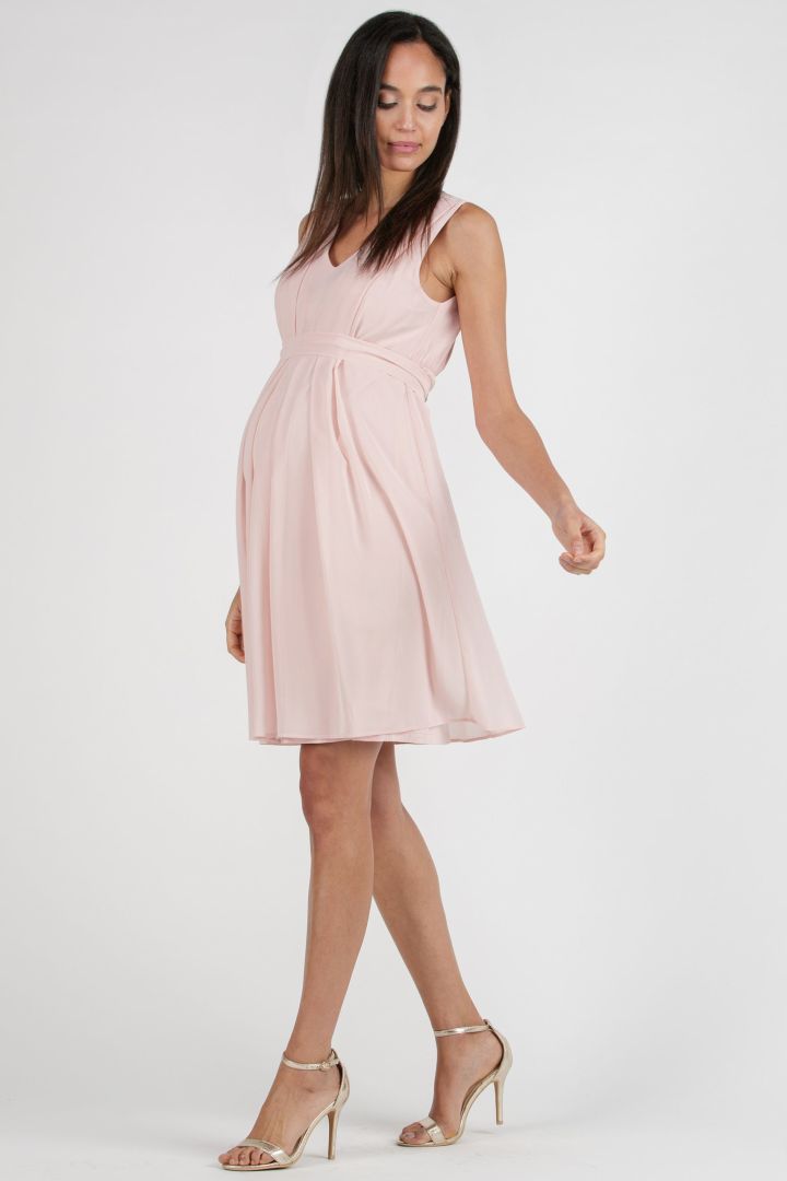 Chiffon Umstands- und Stillkleid rosa