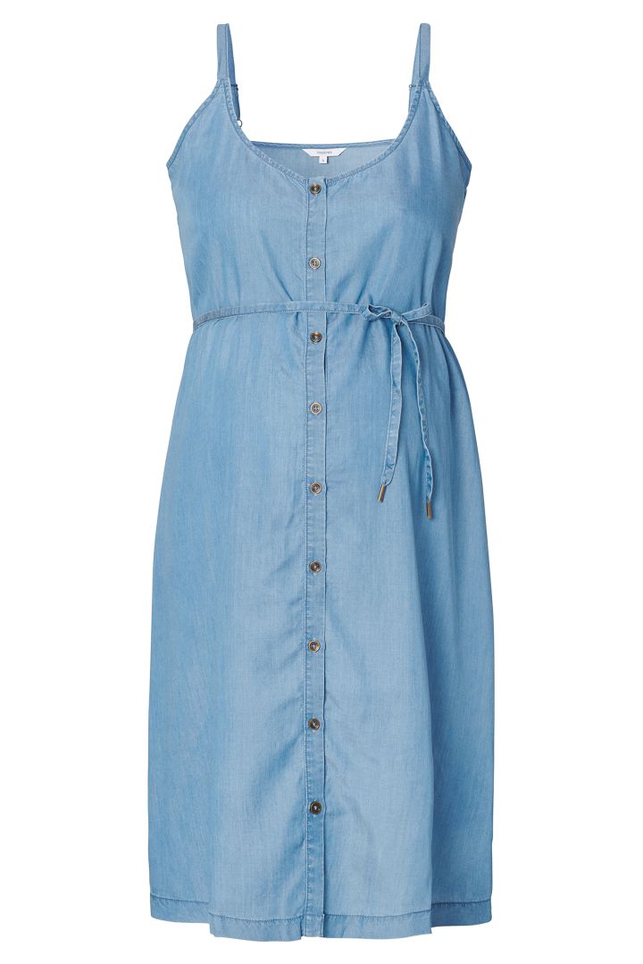 Tencel Maternity and Nursing Dress Medium Wash