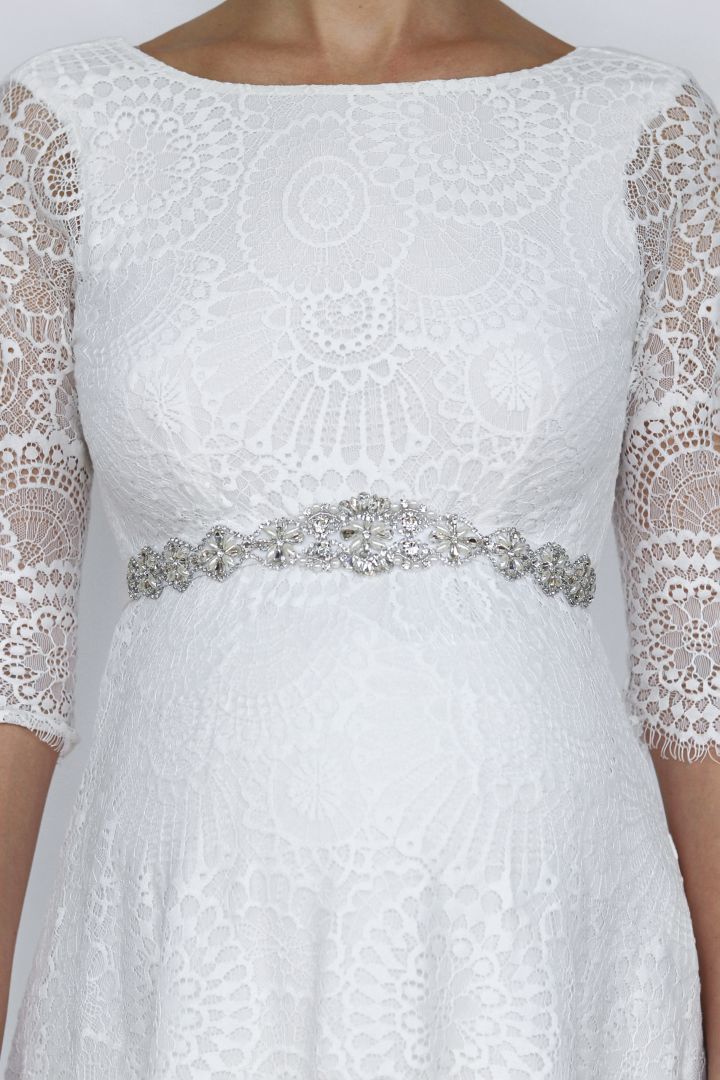 Vintage Wedding Dress Sash ivory